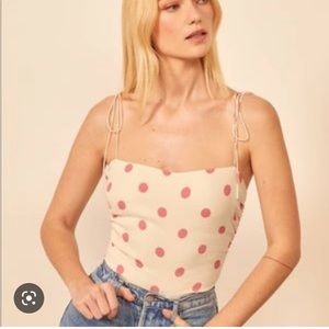 NWT The Reformation Grace Top - Andie (Pink Dots)